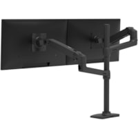 Ergotron Desk Mount for Monitor, Display, TV - Matte Black - Height Adjustable - 2 Display(s) Supported - 40" Screen Support - 44 lb (19958.06428 g) Load Capacity - 100 x 100, 75 x 75 - VESA Mount Compatible - Aluminum, Steel