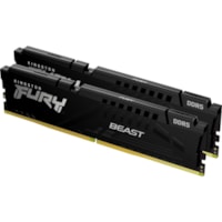 Kingston FURY Beast 16GB (2 x 8GB) DDR5 SDRAM Memory Kit - For Motherboard - 16 GB (2 x 8GB) - DDR5 5200/PC5-41600 DDR5 SDRAM - 5200 MHz Single-rank Memory - CL40 - 1.25 V - Unbuffered - 288-pin - DIMM - Lifetime Warranty