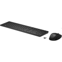 Clavier et souris 655 - Anglais (USA) HP - USB Type A Sans fil RF 2.40 GHz Clavier - Anglais (USA) - Noir - USB Type A Sans fil RF Souris - 4000 dpi - Noir - Symétrique - AA, AAA - Comptible avec PC