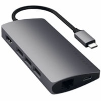 Station d'accueil ST-UCMBAM USB Type C - Capacité de chargement - Lecteur de carte mémoire - SD, microSD - Gris - Portable Satechi - Capacité de chargement - Lecteur de carte mémoire - SD, microSD - USB Type C - 4K @ 60Hz, Full HD - 3840 x 2160, 1920 x 1080 - 4 x Ports US