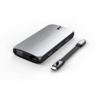 Station d'accueil ST-UCMBAM USB Type C - Capacité de chargement - Lecteur de carte mémoire - SD, microSD - Gris - Portable Satechi - Capacité de chargement - Lecteur de carte mémoire - SD, microSD - USB Type C - 4K @ 60Hz, Full HD - 3840 x 2160, 1920 x 1080 - 4 x Ports US