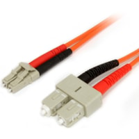 StarTech.com 1m Fiber Optic Cable - Multimode Duplex 62.5/125 LSZH Fiber Jumper Cord - LC/SC - Connect fiber network devices for high-speed transfers with LSZH rated cable - 1m LC/SC Fiber Optic Cable - 1 m LC to SC Fiber Patch Cable - 1 meter LC to SC Fiber Cable - Multimode Duplex 62.5/125 - LSZH 