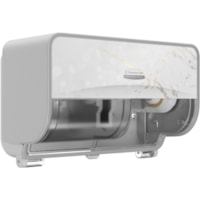 Kimberly-Clark Professional ICON Standard Roll Horizontal Toilet Paper Dispenser - Coreless - 2 x Roll - Cherry Blossom - Refillable, Key Lock - 1 Each