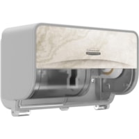 Kimberly-Clark Professional ICON Standard Roll Horizontal Toilet Paper Dispenser - Coreless - 2 x Roll - Warm Marble - Refillable, Key Lock - 1 Each