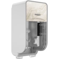 Kimberly-Clark Professional ICON Standard Roll Vertical Toilet Paper Dispenser - Coreless - 2 x Roll - Warm Marble - Refillable, Key Lock - 1 Each