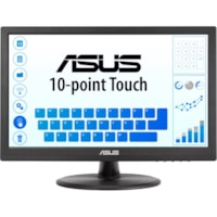 Moniteur à écran tactile LCD VT168HR 16 po Classe - 16:9 - 5 ms Asus - 15,6 po Visible - Dalle à technologie capacitive projetée - 1366 x 768 - WXGA - Nématique Torsadé (TN) - 262k - 220 cd/m² - LED Rétroéclairage - HDMI - VGA - Noir - 3 Ann&e