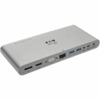 Station d'accueil U442-DOCK4-INT USB Type C - 100 W - Argenté Tripp Lite by Eaton - 100 W - USB Type C - 3 Écrans supportées - 4K - 1920 x 1080, 3840 x 2160, 1280 x 720 - 2 xUSB 3.0 - 4 x Ports USB Type-A - USB Type-A - USB Type-C - 1 x Ports RJ-45 - Réseasu (RJ-45) - 1 x Ports 