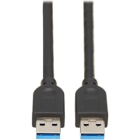 Tripp Lite by Eaton U325-015 USB 3.0 SuperSpeed A/A Cable (M/M), Black, 15 ft. - 15.1 ft (4.60 m) USB Data Transfer Cable for Peripheral Device, Computer, Notebook, Chromebook, Keystone Module - First End: 1 x USB 3.0 Type A - Male - Second End: 1 x USB 3.0 Type A - Male - 5 Gbit/s - Shielding - Nic