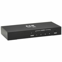 Tripp Lite by Eaton 4-Port HDMI Splitter - UHD 4K, International Plug Adapters - 3840 × 2160 - 10 ft (3048 mm) Maximum Operating Distance - 1 x HDMI In - 4 x HDMI Out - Metal