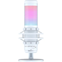 Microphone QuadCast S Filaire Condensateur pour Diffusion en continu, Broadcasting - Blanc, GrisHyperX - Stéréo - 20 Hz à 20 kHz -36 dB - Omnidirectionnelle, Cardioïde, Bi Directionnel - Pied anti-choc, Graves, Montable sur support - USB 2.0 type C