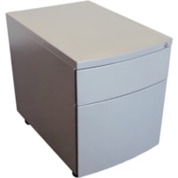 HDL Innovations Metal Mobile Pedestal Box/File Titanium - 15.5" Width x 22.5" Depth x 20.5" Height - Letter, Legal - 220 lb (99790.3214 g) Load Capacity - Mobility, Locking Drawer, Ball Bearing Slide, Heavy Duty Caster, Locking Casters - Titanium - Steel, Metal