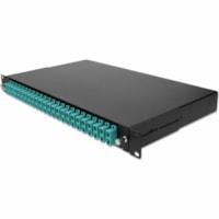 AddOn 19-inch Rack Mount 1U Patch Panel with 24 SC Duplex, Multi-Mode OM4 - 24 Port(s) - 24 x Duplex - 1U High - Optical Fiber - Black - 19" Wide - Rack-mountable