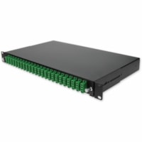 AddOn 19-inch Rack Mount 1U Patch Panel with 48 APC LC Duplex, Single-Mode OS2 - 96 Port(s) - 48 x Duplex - 1U High - Optical Fiber - Black - 19" Wide - Rack-mountable