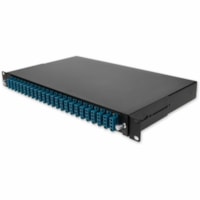 AddOn 19-inch Rack Mount 1U Patch Panel with 48 UPC LC Duplex, Single-Mode OS2 - 48 Port(s) - 48 x Duplex - 1U High - Optical Fiber - Black - 19" Wide - Rack-mountable