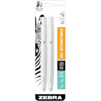 Zebra Pen bLen Ballpoint Pen - 0.7 mm (0.03") Medium, Bold Pen Point - Retractable - Black Ink - Gel-based - White Barrel - 2 / Pack