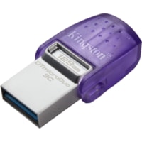 Clé USB DataTraveler microDuo 3C DTDUO3CG3 128 Go USB 3.2 (Gen 1) Type C, USB 3.2 (Gen 1) Type A - Pourpre Kingston - 128 Go - USB 3.2 (Gen 1) Type C, USB 3.2 (Gen 1) Type A - 200 Mo/s Vitesse de Lecture - Pourpre - 5 Année Garantie