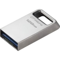 Clé USB DataTraveler Micro DTMC3G2 128 Go USB 3.2 (Gen 1) Type A - Argenté Kingston - 128 Go - USB 3.2 (Gen 1) Type A - 200 Mo/s Vitesse de Lecture - Argenté - 5 Année Garantie