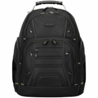 Targus Drifter TBB63805GL Carrying Case Rugged (Backpack) for 15" (381 mm) to 16" (406.40 mm) Notebook - Black  - Water Resistant Base, Moisture Resistant, Wear Resistant, Tear Resistant - Shoulder Strap - 20" (508 mm) Height x 17" (431.80 mm) Width x 5" (127 mm) Depth - 7.40 gal (28000 mL) Volume C