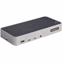 Station d'accueil USB 3.2 (Gen 2) Type C pour Notebook/Tablette/Station de travail/Moniteur - 100 W - Gris StarTech.com - pour Notebook/Tablette/Station de travail/Moniteur - 100 W - USB 3.2 (Gen 2) Type C - 3 Écrans supportées - 4K, 2K - 3840 x 2160, 4096 x 2160 - 5 x Ports USB - 3 x Ports U