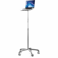 CTA Digital Rolling Floor Stand with Laptop Mount - Up to 17.6" Screen Support - 58" (1473.20 mm) Height x 2" (50.80 mm) Depth - Floor - Steel