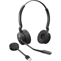 Jabra Engage 55 Headset - Stereo - USB Type C - Wireless - DECT - 492.1 ft - 40 Hz to 16 kHz - On-ear - Binaural - Open - Noise Cancelling, Uni-directional, MEMS Technology Microphone - Black