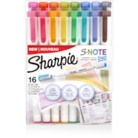 Sharpie S-Note Duo Dual-Tip Markers - Chisel, Bullet Marker Point - Assorted Ink - 16 / Pack