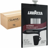 Lavazza Freshpack, Ground Intenso Coffee - Compatible with Flavia Aroma, Flavia Barista, FLAVIA Creation 600, Flavia Creation 500, Flavia Creation 200, Flavia Creation 150, Flavia Creation 300 - Dark - 0.3 oz (8.5 g) - 76 / Carton