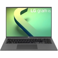 LG gram 16Z90Q-N.AP52A8 16" (406.40 mm) Notebook - WQXGA - Intel Core i5 12th Gen i5-1240P - Intel Evo Platform - 16 GB - 256 GB SSD - English Keyboard - Obsidian Black - 2560 x 1600 - Windows 11 Pro - Intel Iris Xe Graphics - In-plane Switching (IPS) Technology - Front Camera/Webcam - 13 Hours Batt