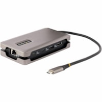 Station d'accueil DKT31CH2CPD3 USB 3.2 (Gen 2) Type C pour Notebook/Station de travail - 100 W - Gris - Portable StarTech.com - pour Notebook/Station de travail - 100 W - USB 3.2 (Gen 2) Type C - 1 Écrans supportées - 4K - 3840 x 2160 - USB Type-A - 2 x Ports USB Type-C - USB Type-C - 1 x Por