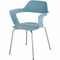 Chaise empilable Bandi Safco - Polypropylène Seat MaterialBack Color Bleu - Polypropylène, Plastique Back MaterialFrame Color Argenté - Bleu - Polypropylène - Accoudoir