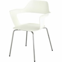 Chaise empilable Bandi Safco - Polypropylène Seat Material - Polypropylène, Plastique Back MaterialFrame Color Argenté - Blanc - Polypropylène - Accoudoir