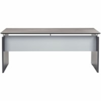 Bureau Medina MNDS63LGS Rectangle Mayline - x 63 po (1600,20 mm) x 36 po (914,40 mm) x 1 po (25,40 mm) x 29,5 po (749,30 mm) Surface de travail - Biseauté Bord - Tissu: Panneau de fibres à densité moyenne (MDF), Stratifié - Finition: Acier gris, Argenté - Panneau de 