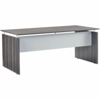 Safco Medina 72" Straight Desk - x 72" (1828.80 mm) x 36" (914.40 mm) x 0" (1 mm) x 42.8" (1085.85 mm), 29.5" (749.30 mm) Table Top, Work Surface - Beveled Edge - Material: Medium Density Fiberboard (MDF) - Finish: Gray Steel, Silver - Durable, Leg Leveler, Modesty Panel - For Office, Storage