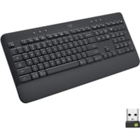 Logitech Signature K650 (Graphite) - Wireless Connectivity - Bluetooth/RF - 5.1 - 32.81 ft (10000 mm) - ChromeOS - PC, Mac - AA Battery Size Supported - Graphite