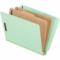 Pendaflex Pressboard End Tab Classification Shelf File Folders - 8 1/2" x 11" - 6 Fastener(s) - 2" Fastener Capacity - End Tab Location - 2 Divider(s) - Pressboard - Green - 10 / Box