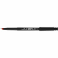 Uni-Ball ONYX, Rollerball Pen - 0.5 mm (0.02") Fine Conical Pen Point - Red Ink - Metal Tip - 12 / Box