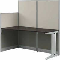 Bush Furniture Office in an Hour 65W x 33D Straight Cubicle Desk - 200 lb (90.72 kg) Capacity - 63" (1600.20 mm) Height x 64" (1625.60 mm) Width x 32" (812.80 mm) Depth - Cubicle, Office, Commercial, Computer, Storage - Assembly Required - Mocha Cherry - Fabric, Plastic - Thermofused Laminate (TFL) 