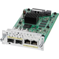 Cisco 2-Port Gigabit Ethernet WAN Network Interface Module - For Wide Area Network - 2 x RJ-45 1000Base-T WAN - Twisted Pair, Optical FiberGigabit Ethernet - 1000Base-T, 1000Base-X - 1 Gbit/s - 2 x Expansion Slots - SFP (mini-GBIC)