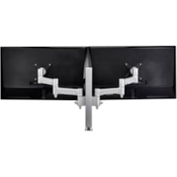 Atdec Modular AWMS-2-4640-F-S Desk Mount for Monitor, Flat Panel Display, Curved Screen Display - Silver - Height Adjustable - 2 Display(s) Supported - 32" Screen Support - 53 kg Load Capacity - Aluminum