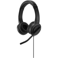 Casque H1000 Filaire Supra-auriculaire, Sur tête Stéréo - Noir Kensington - Stéréo - USB Type C - Filaire - 32 Ohm - 20 Hz à 20 kHz - Supra-auriculaire, Sur tête - Binaural - Oreillette - 6 pi (1,83 m) Câble - directionnel, Élimination du bruit Microphone - Noi