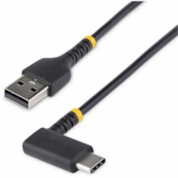 StarTech.com 3ft (1m) USB A to C Charging Cable Right Angle, Heavy Duty Fast Charge USB-C Cable, Durable and Rugged Aramid Fiber, 3A - 3ft (1m) USB A to right-angled USB type-C charging cable for convenient peripheral connection - Heavy duty male-to-male USB 2.0 cord with extended strain reliefs cap