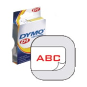 Dymo D1 45015 Thermal Label - 15/32" (12 mm) Width - Rectangle - Thermal Transfer - Glossy - White, Red