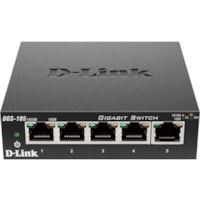 Commutateur Ethernet DGS-105 5 Ports - 10/100/1000Base-T D-Link - 5 Ports - 10/100/1000Base-T - 2 Couche supportée - Fixation au mur - 5 Année Garantie limitée