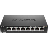 Commutateur Ethernet DGS-108 8 Ports - Gigabit Ethernet - 10/100/1000Base-T D-Link - 8 Ports - Gigabit Ethernet - 10/100/1000Base-T - 2 Couche supportée - 6.70 W Consommation d'énergie - Paire torsadée - Bureau - 5 Année Garantie limitée