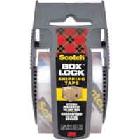 Ruban d'emballage Box Lock Scotch - longueur de 21,9 vg (20 m) x largeur de 1,50 po (38 mm) - Transparent - Distribluteur inclus - 1 / chaque