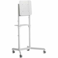 Atdec Mobile Cart with Display Rotation. Max Load: 70kg. Universal VESA - 1 Shelf - 154.32 lb (70000 g) Capacity - 4 Casters - 3" (76.20 mm) Caster Size - Steel - 36.2" Width x 27.6" Depth x 62.8" Height - White - 37" to 70" Screen Supported - Landscape/Portrait - 1 / Pack