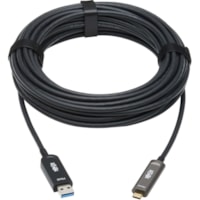 Tripp Lite by Eaton U428F-10M-D321 Fiber Optic Data Transfer Cable - 32.8 ft (10 m) Fiber Optic Data Transfer Cable for Hard Drive, Surveillance Camera, Notebook, Desktop PC, Computer, Server - First End: 1 x USB 3.2 (Gen 2) Type A - Male - Second End: 1 x USB 3.2 (Gen 2) Type C - Male - 10 Gbit/s -