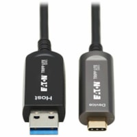Tripp Lite series U428F-10M-D3 Fiber Optic Data Transfer Cable - 32.8 ft (10 m) Fiber Optic Data Transfer Cable for Surveillance Camera, Desktop PC, Notebook, Hard Drive, Computer, Server - First End: 1 x USB 3.2 (Gen 2) Type A - Male - Second End: 1 x USB 3.2 (Gen 2) Type C - Male - 10 Gbit/s - Nic
