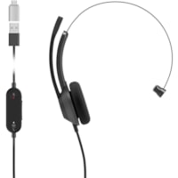 Cisco 321 Headset - Mono - USB Type A, USB Type C - Wired - 32 Ohm - 50 Hz to 18 kHz - On-ear - Monaural - Ear-cup - 7.5 ft Cable - Uni-directional, Noise Cancelling, Electret Condenser Microphone - Carbon Black