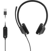 Cisco Headset 322 Wired Dual On-Ear Carbon Black USB-A - Stereo - USB Type A - Wired - 32 Ohm - 50 Hz to 18 kHz - On-ear - Binaural - Supra-aural - 7.5 ft Cable - Uni-directional, Noise Cancelling Microphone - Carbon Black